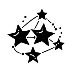 Obraz premium A Constellation of Smiling Stars Connected by a Dotted Line Network