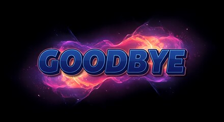 Naklejka premium Goodbye Graphic with Colorful Abstract Design on Black Background