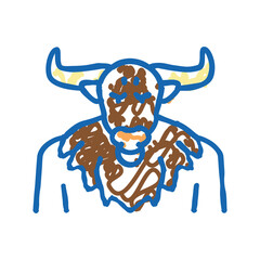 minotaur ancient greece icon doodle illustration