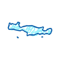 crete greece island icon doodle illustration