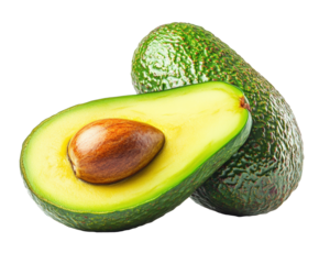 Fresh avocado slices kitchen food bright isolated on transparent background