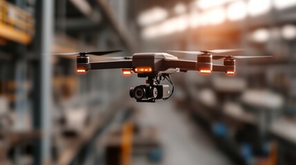 AI-assisted safety drones monitoring industrial plants, detecting potential hazards and enhancing worker protection,