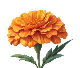 Vibrant marigold flower garden digital isolated on transparent background