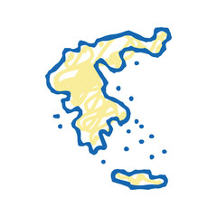 greece map civilization icon doodle illustration