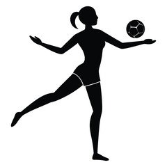 Silhouette of a Woman Juggling a Soccer Ball