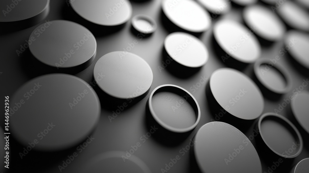 Aufkleber monochromatic array of circular elements: a structured abstract composition for modern designs, offe