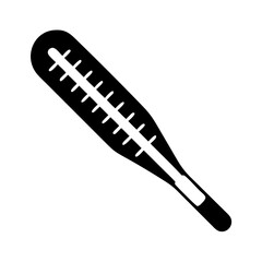 Black and white illustration of a medical thermometer used for taking body temperature