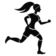 Silhouette of a Woman Jogging