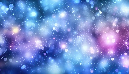 Cosmic nebula with blue, pink, and purple bokeh