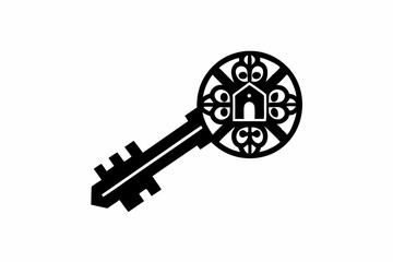 Household Key silhouette vector illustration