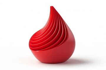 Obraz premium Red, abstract, teardrop-shaped, nested, sculptural form