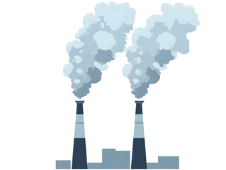 Factory Smokestacks Illustration Isolated Background