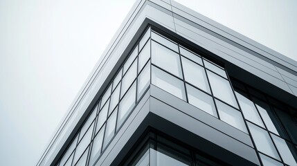 Obraz premium Modern architectural design featuring sleek lines and glass facades.