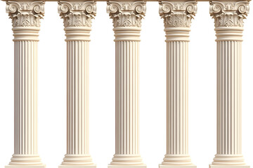 Five Beige Columns Illustration Isolated Background