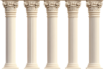 Five Beige Columns Illustration Isolated Background