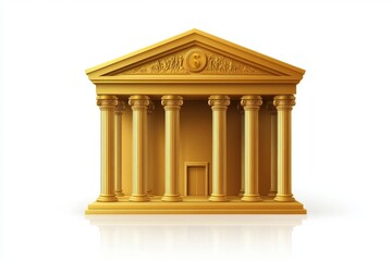 Fototapeta premium Golden Ancient Building Icon
