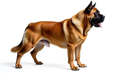 Obraz premium Majestic Mastiff, powerful stance, white background, majestic, loyal, powerful