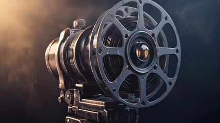 Obraz premium Vintage film camera with intricate design, capturing the essence of classic cinematography.