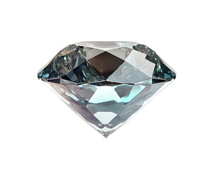 Teal and White Gemstone on Transparent Background, PNG
