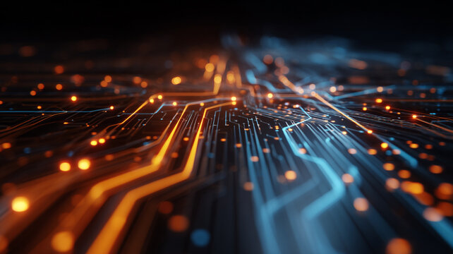 Futuristic technology image showing advanced AI interaction and glowing data flow