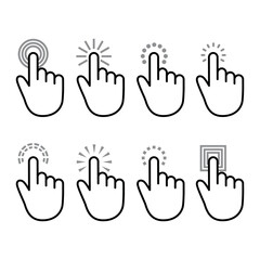Fototapeta premium hand clicking cursor collection