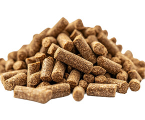 Animal feed pellets farm product isolated on transparent background