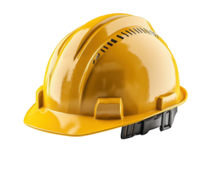 Construction safety gear worksite helmet industrial isolated on transparent background