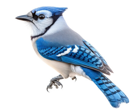 Blue jay bird in action nature scene wildlife isolated on transparent background