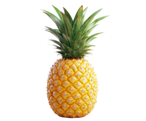 Fresh pineapple harvest tropical farm food outdoors isolated on transparent background