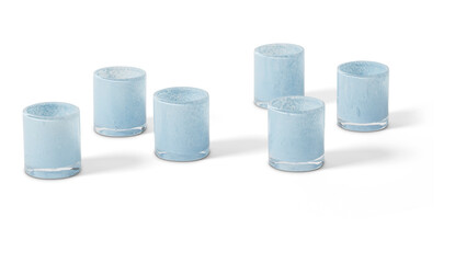 candle glasses set With natural shadow  on PNG transparent background . Cut out clipping path with Adobe photoshop s pen tool 