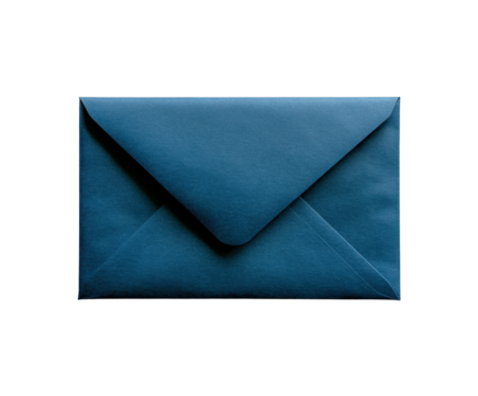 Streamlined business correspondence with blue envelope handling isolated on transparent background