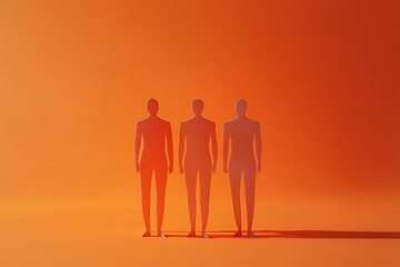 Teamwork Support Diverse Paper People Silhouettes