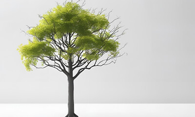 green tree on white background