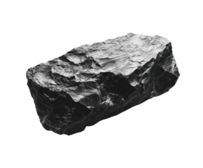 Exploring unique black rock formation nature exhibit view isolated on transparent background