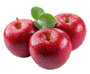 Fresh red apples gathered together kitchen food bright light isolated on transparent background