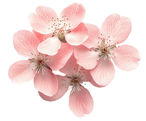 Delicate cherry blossom flowers nature scene floral isolated on transparent background