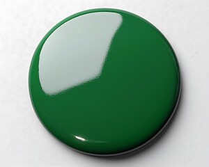 Glossy, dark green circular badge
