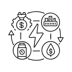 energy policy icon, energy policy line art - simple line art of energy policy, perfect for energy policy logos and icons