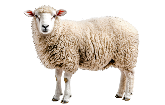 A sheep isolated on a transparent background
