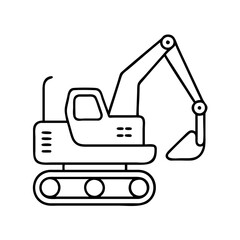 excavator icon, excavator line art - simple line art of excavator, perfect for excavator logos and icons