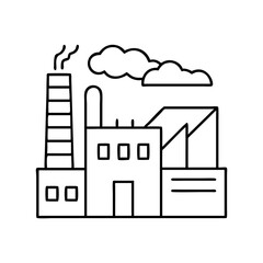 factory icon, factory line art - simple line art of factory, perfect for factory logos and icons