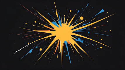 Obraz premium Color Burst Eclipse: Chaos Meets Creativity