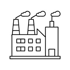 factory icon, factory line art - simple line art of factory, perfect for factory logos and icons