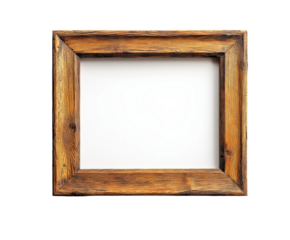 Rustic wooden frame display home showcase clean style isolated on transparent background