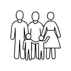 family togetherness icon, family togetherness line art - simple line art of family togetherness, perfect for family togetherness logos and icons