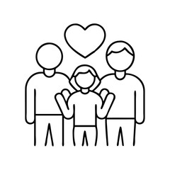 family togetherness icon, family togetherness line art - simple line art of family togetherness, perfect for family togetherness logos and icons