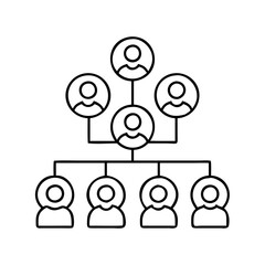 family tree icon, family tree line art - simple line art of family tree, perfect for family tree logos and icons