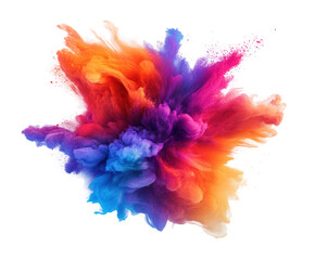 Dynamic color explosion abstract digital creation isolated on transparent background
