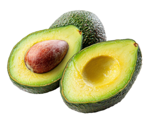 Slicing fresh avocados kitchen food bright isolated on transparent background