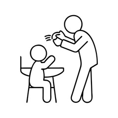 feeding baby icon, feeding baby line art - simple line art of feeding baby, perfect for feeding baby logos and icons